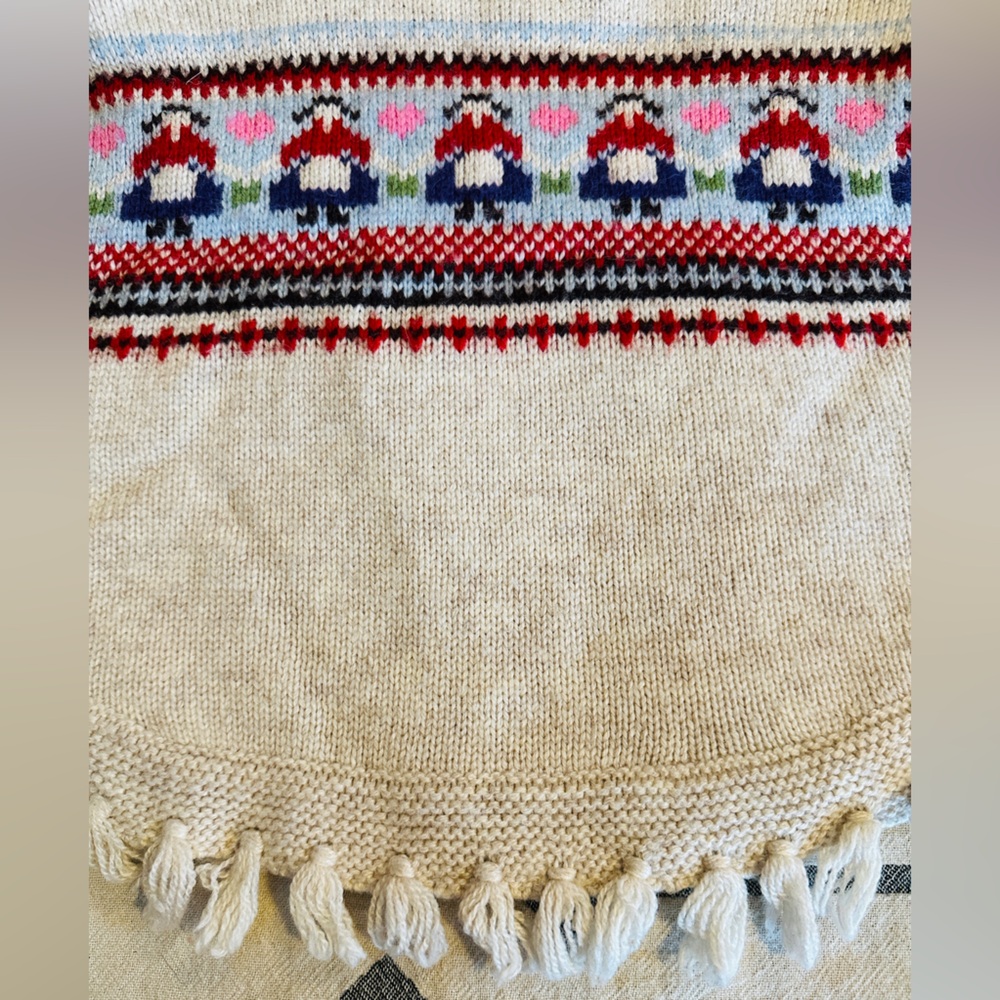 Monsoon London Dutch girl Fairisle toddler knit poncho sweater jumper - Picture 5 of 7